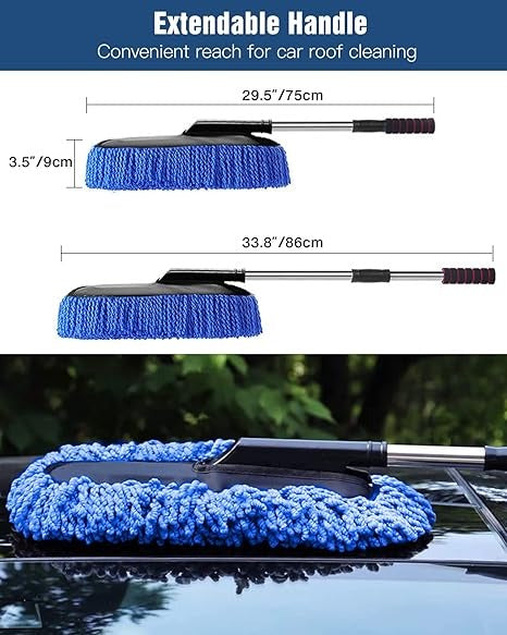 Microfiber Car Duster with Extendable Handle – Scratch-Free Auto Dust Cleaner | Carvion