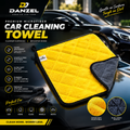 Microfiber Cleaning Towel Yellow & Black Double-Sided Reusable | Carvion